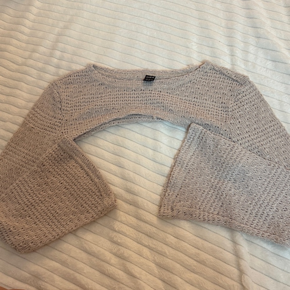 SHEIN Beige Knit Sweater Shrug
